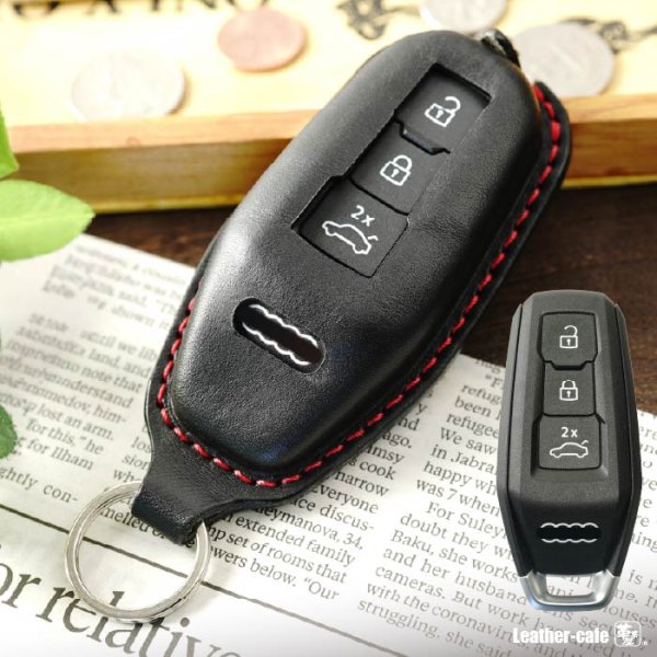 画像1: アウディ専用ケース 革 audi A5 A6e-tron Q6e-tron S5に対応！スマートキーケース (1)