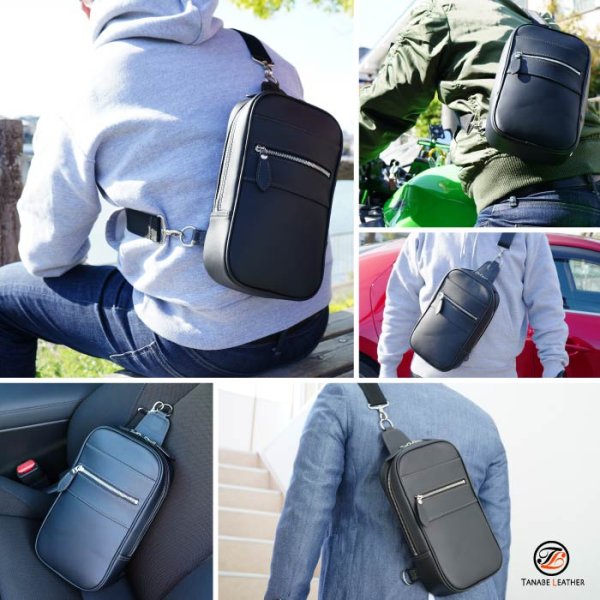 画像9: ハンドル革で出来た 日本製ボディバッグ (9)