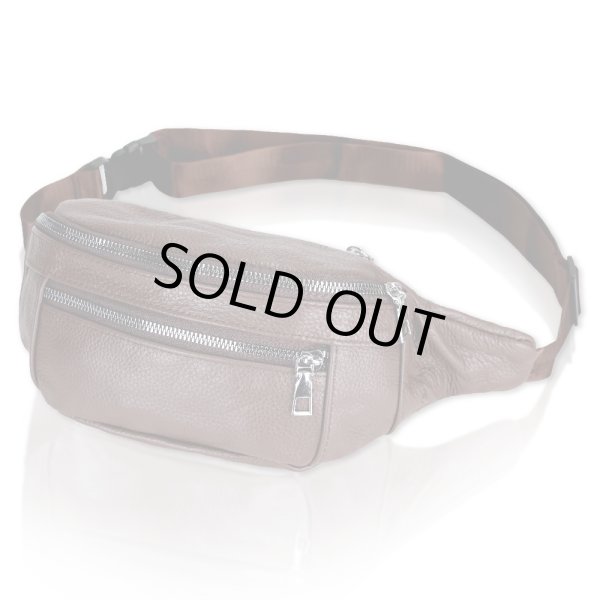 画像4: コスパ最高！　本革（羊革）ウエストポーチ (4)