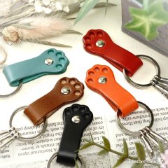 猫の手 キーホルダー 肉球 本革 レザー 猫 小物 オリジナル かわいい